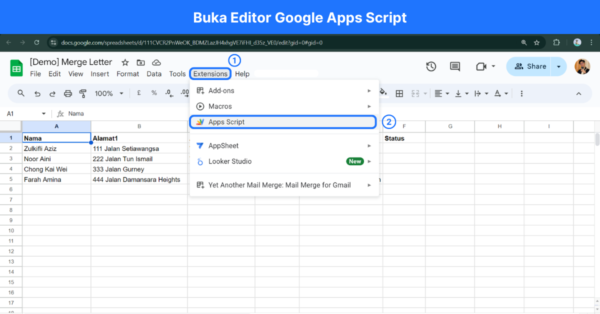 Mengautomasi Surat Tersuai dengan Google Apps Script