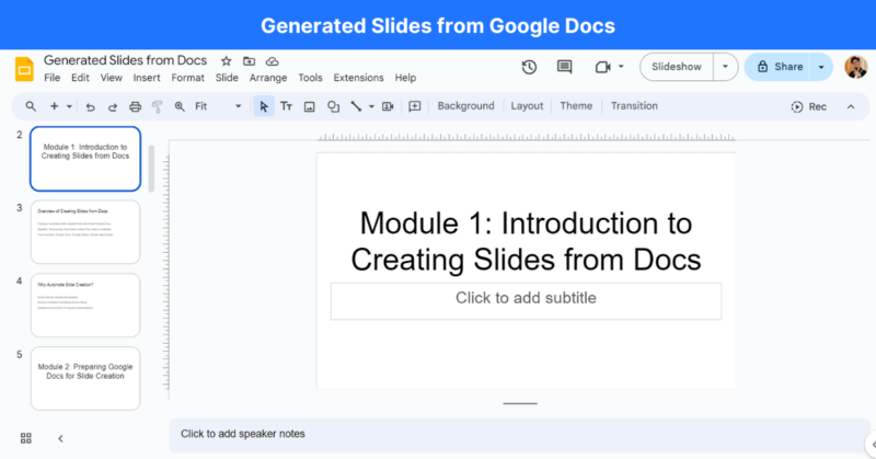 How-To: Create Slides Automatically